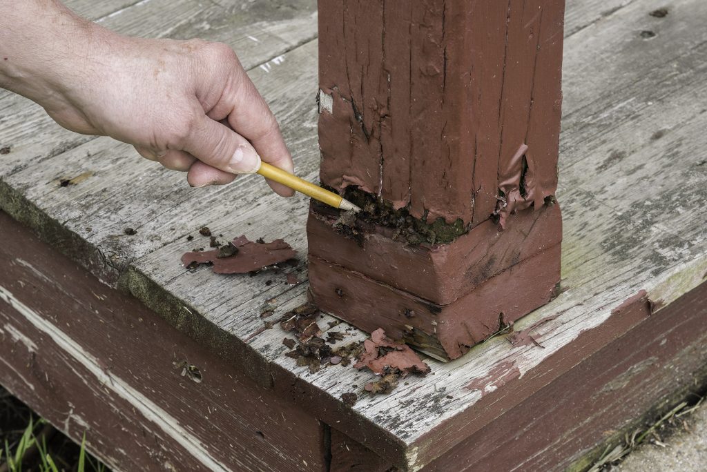 Porch post dry rot