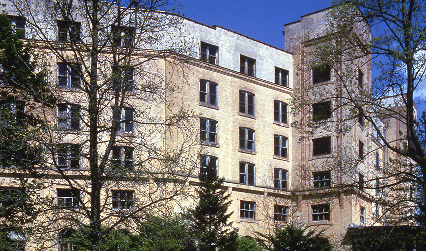 West Baden Springs exterior before restoration