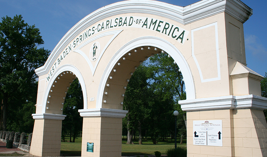 West Baden Springs Hotel entrance after restoration