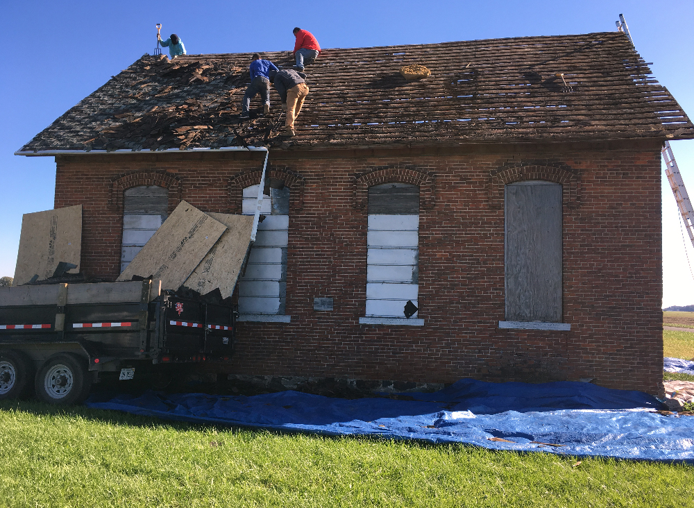 Milburn School new roof, Carroll County