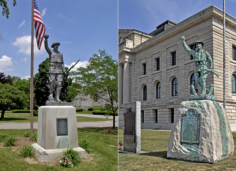 American Doughboy statues in Muncie and Peru